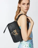 Pinko bolso hombro desestructurado piel love bag negro - Imagen 6