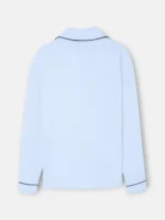 Silbon pijama camisero pata de gallo celeste - Imagen 4