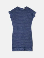 Silbon vestido midi fruncido estampado azules - Imagen 5