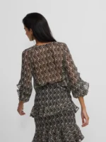 Silbon blusa volantes estampado negro - Imagen 5