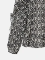 Silbon blusa volantes estampado negro - Imagen 3