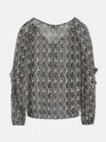 Silbon blusa volantes estampado negro - Imagen 8