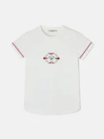 Silbon camiseta woman bordado etnico multicolor blanca - Imagen 6