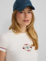 Silbon camiseta woman bordado etnico multicolor blanca - Imagen 3