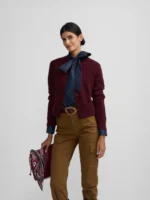 Silbon cardigan punto ochos burdeos