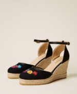 Twinset sandalias con cuña y bordado - Imagen 2
