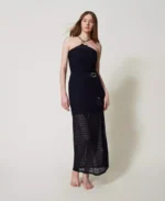 Twinset falda midi de ganchillo marino