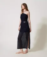 Twinset falda midi de ganchillo marino - Imagen 3
