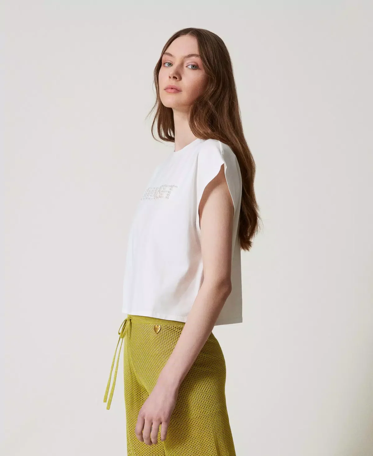 Twinset camiseta con bordado y perlas - Imagen 3