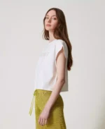 Twinset camiseta con bordado y perlas - Imagen 3