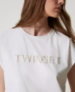 Twinset camiseta con bordado y perlas - Imagen 5