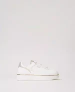 Twinset zapatillas de piel laminada con plataforma