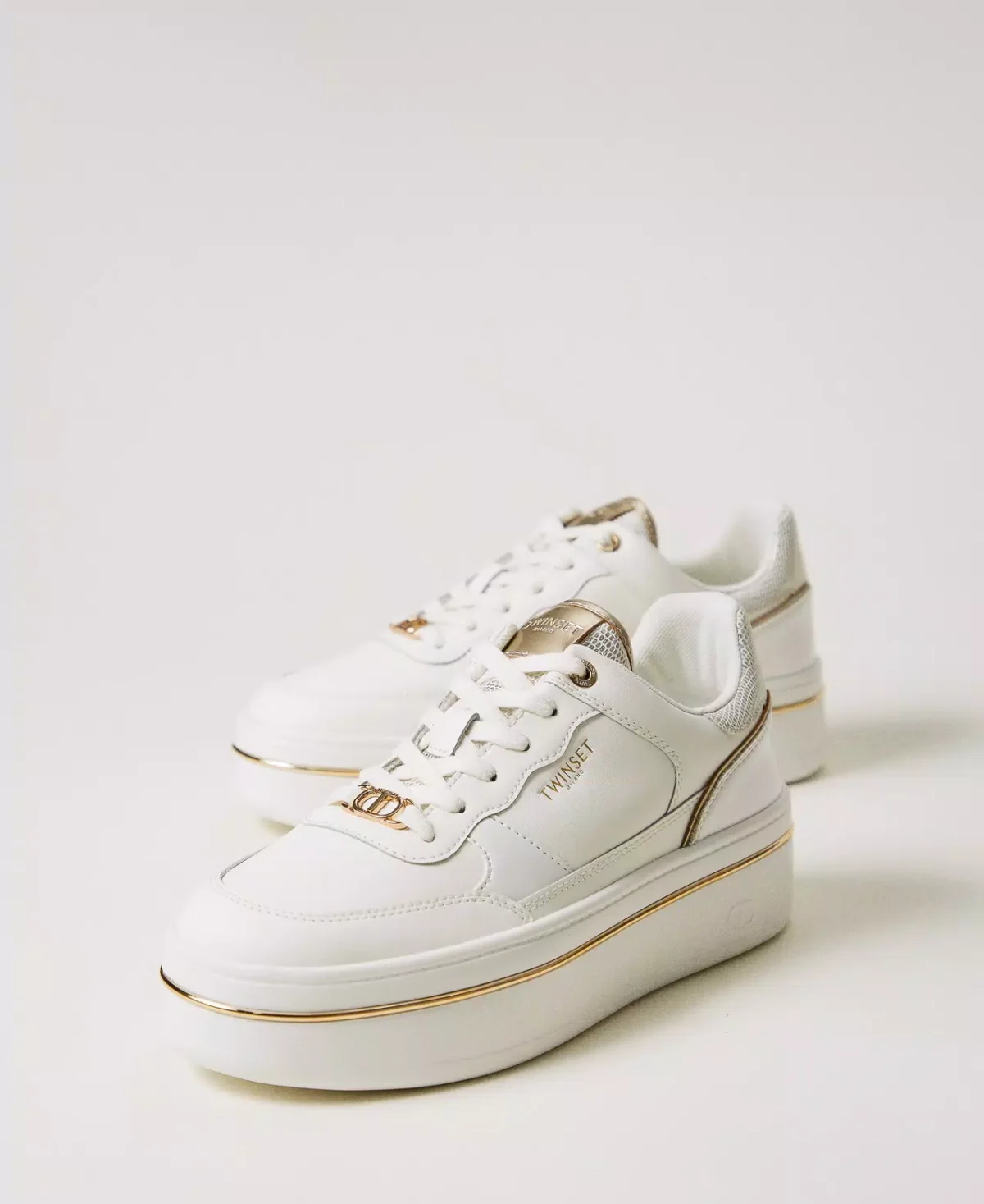 Twinset zapatillas de piel laminada con plataforma - Imagen 2