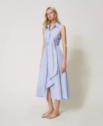 Twinset vestido largo de rayas con lazo