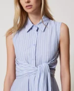 Twinset vestido largo de rayas con lazo - Imagen 5