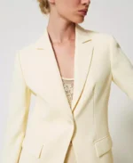 Twinset chaqueta blazer de crepe fluido vainilla - Imagen 5