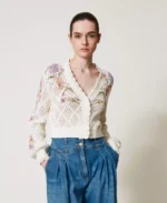 Twinset cardigan de punto con estampado floral