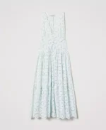 Twinset vestido largo con bordado ingles
