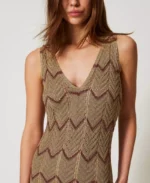 Twinset vestido midi de punto bicolor - Imagen 5