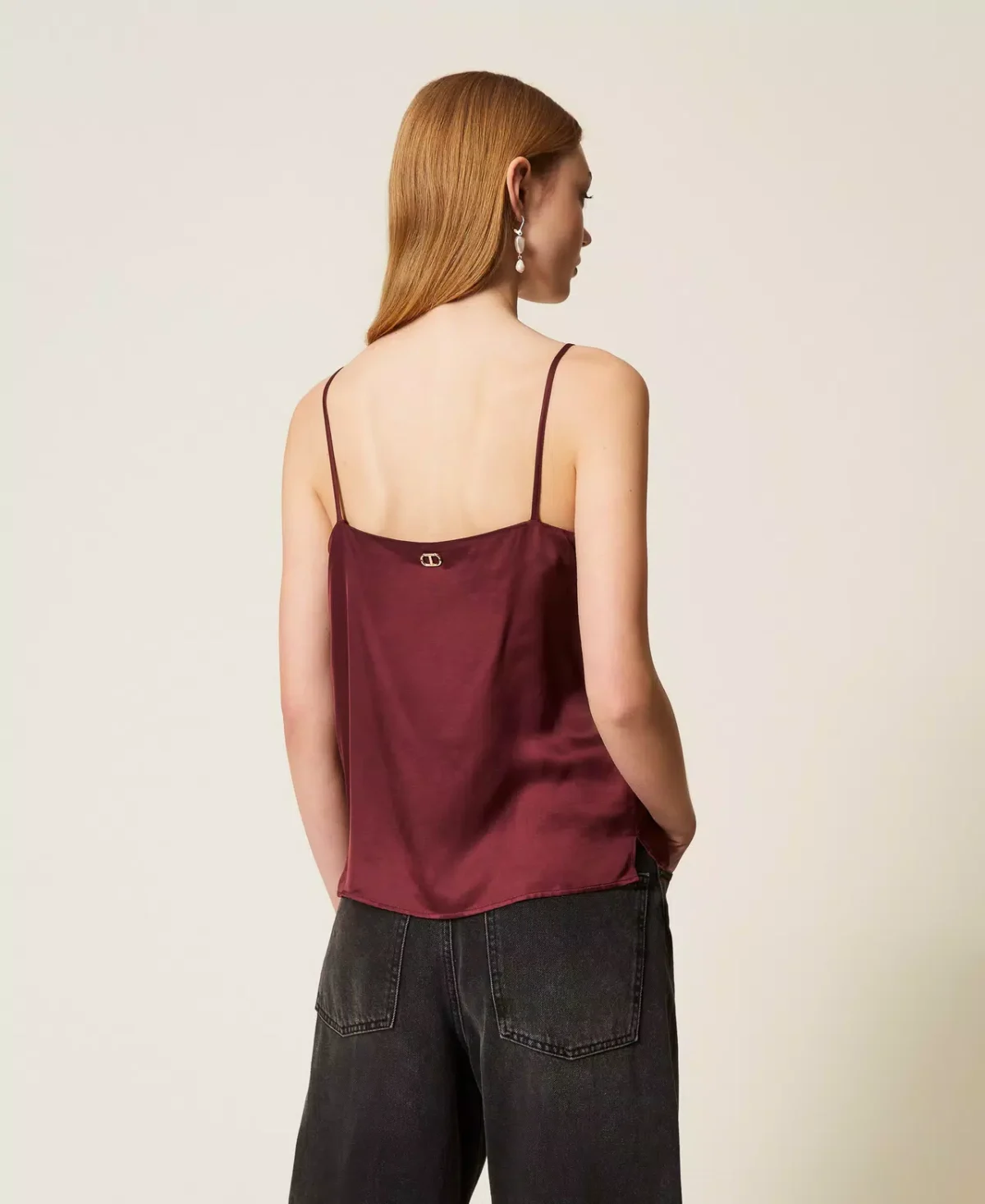 Twinset top de raso con encaje - Imagen 4