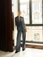 Silbon pantalon vestir cuadros azules