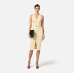 Elisabetta Franchi vestido corse de crepe con pesupntes en contraste - Imagen 2