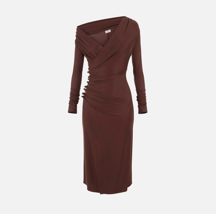 AB82257E2_EA3_1_D.webp Elisabetta Franchi vestido de punto con botones joya - Imagen 1
