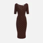 Elisabetta Franchi vestido de punto con detalles joya