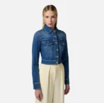 Elisabetta Franchi cazadora cropped de denim - Imagen 3