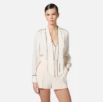 Elisabetta Franchi camisa de georgette con pañuelo y cordoncillo