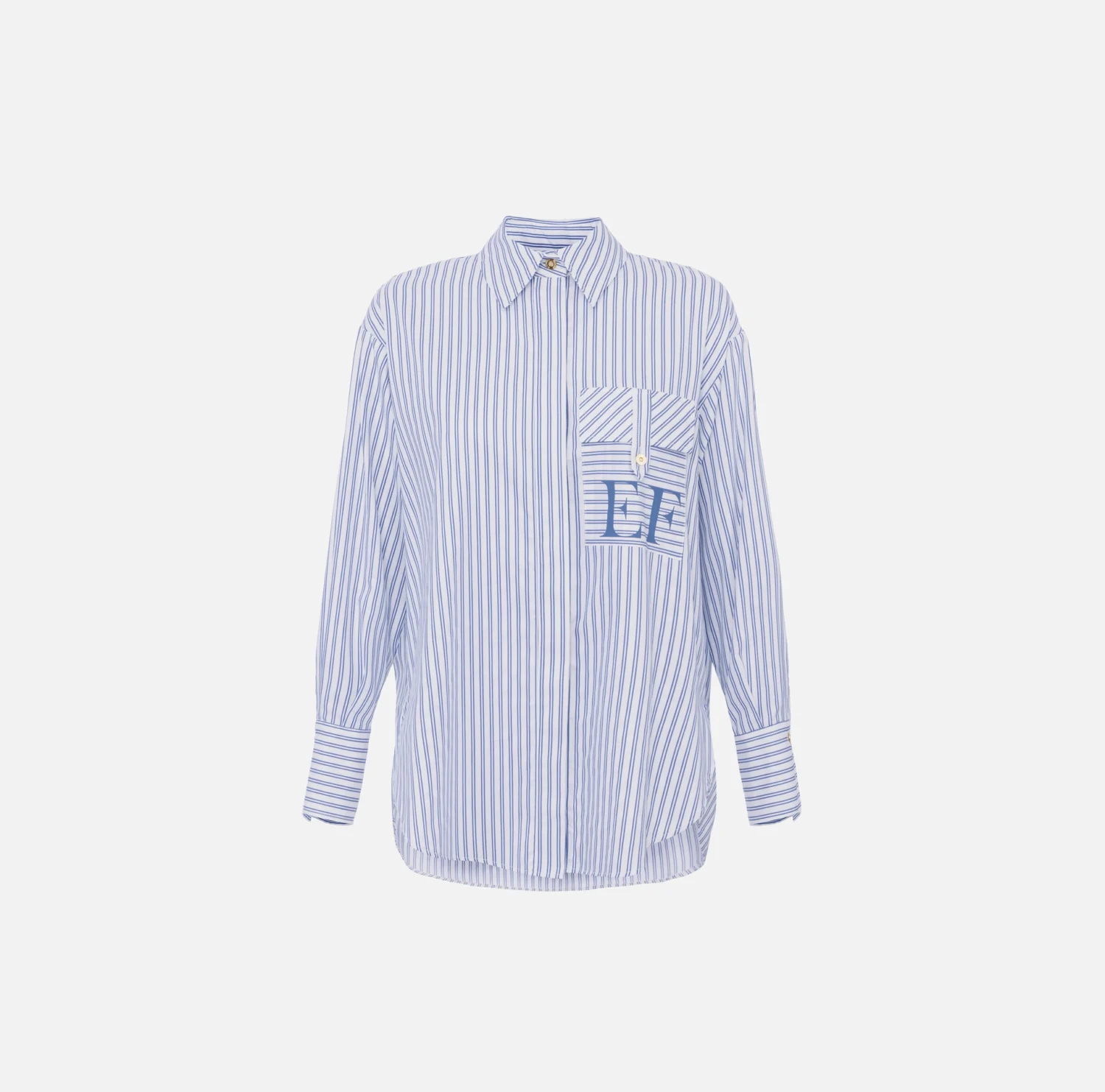 Elisabetta Franchi camisa de popelina de algodon a rayas