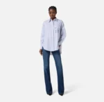 Elisabetta Franchi camisa de popelina de algodon a rayas - Imagen 2