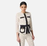 Elisabetta Franchi chaqueta bicolor de crepe doble - Imagen 3