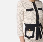 Elisabetta Franchi chaqueta bicolor de crepe doble - Imagen 4