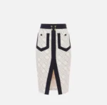 Elisabetta Franchi falda bicolor de doble crepe