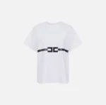 Elisabetta Franchi camiseta de punto de algodon grueso con logotipo