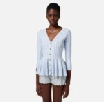 Elisabetta Franchi cardigan plisado de punto
