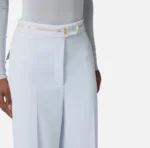 Elisabetta Franchi pantalon de crepe ligero con cinta logotipo - Imagen 4