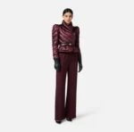 Elisabetta Franchi plumifero de tejido lona con faldon - Imagen 2