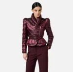 Elisabetta Franchi plumifero de tejido lona con faldon - Imagen 3