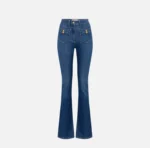 Elisabetta Franchi pantalon denim con bolsillos pequeños y detalle de lazo