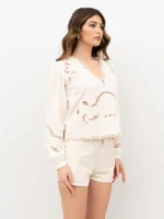 Twinset blusa lino encaje - Imagen 2