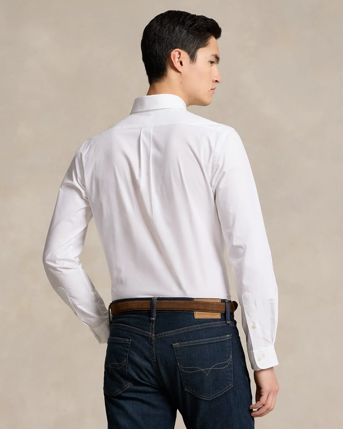 Polo Ralph Lauren camisa popelina elastica blanca - Imagen 4