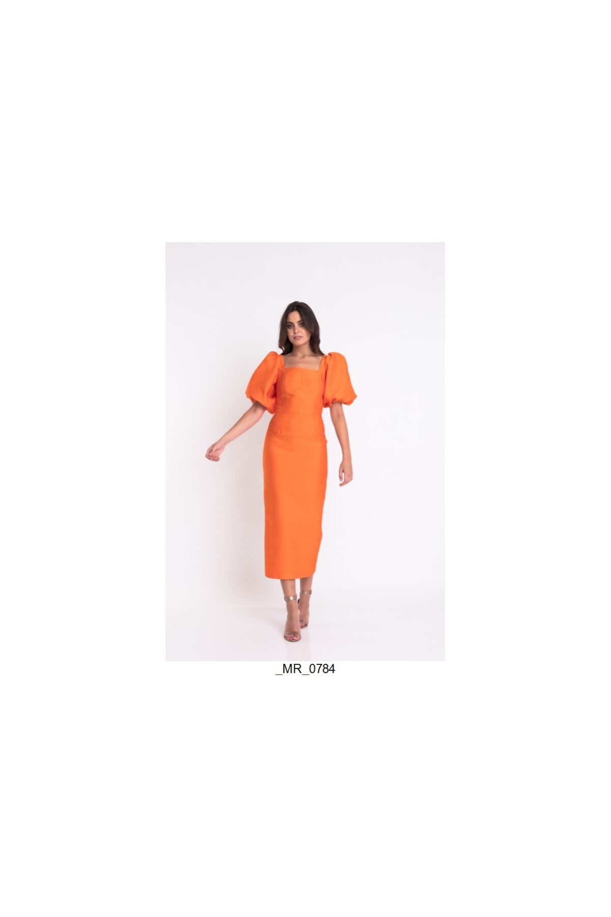 Matilde Cano vestido Adams naranja plumas - Imagen 2