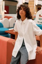 Indi&Cold camisa larga popelin blanca