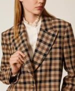 Twinset abrigo de lana mixta de cuadros - Imagen 6
