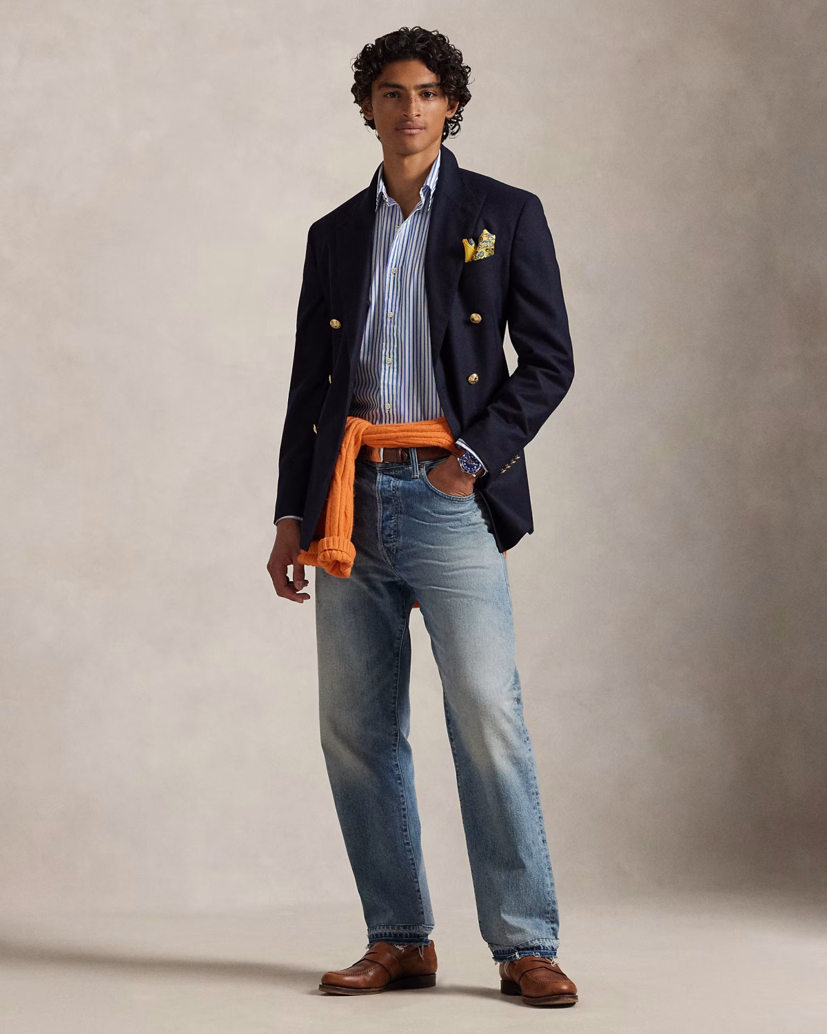 Polo Ralph Lauren camisa de popelina a rayas azul - Imagen 2