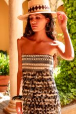 Matilde Cano vestido bordado lentejuela banco/negro - Imagen 3