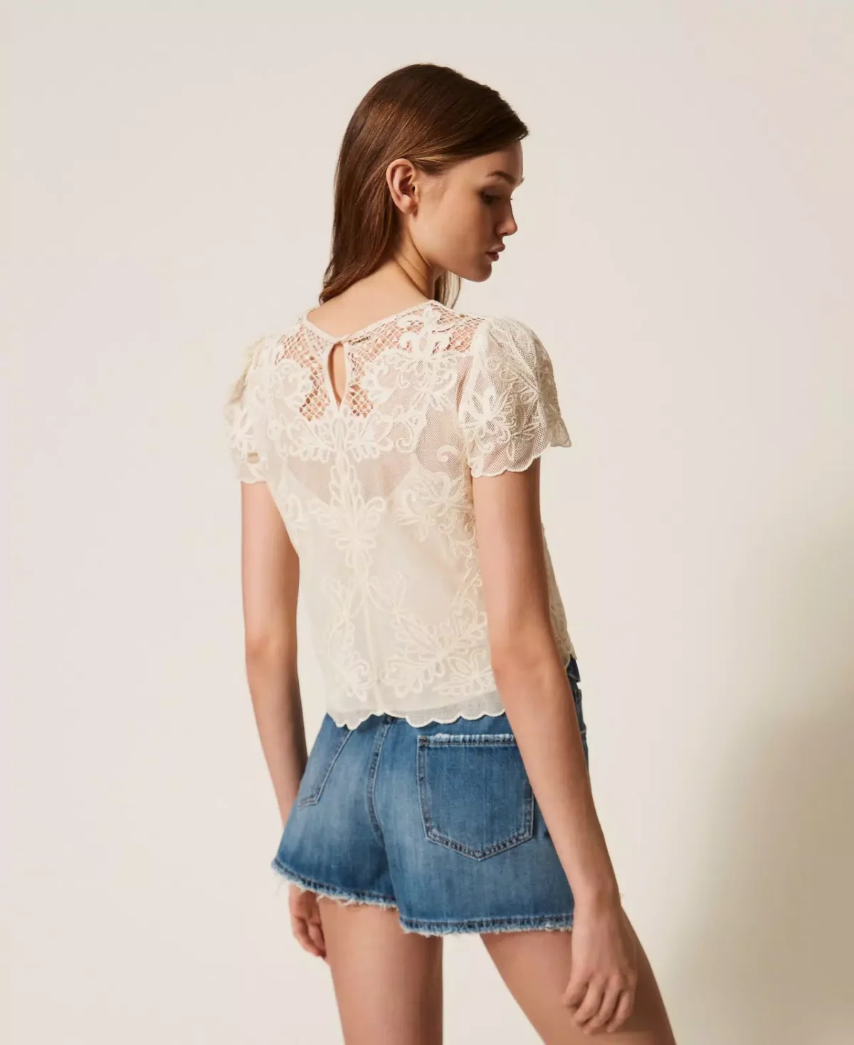 Twinset blusa de muselina con bordado - Imagen 3