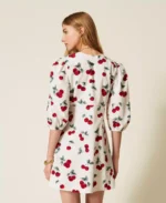 Twinset vestido corto de popelina con estampado de cerezas - Imagen 3